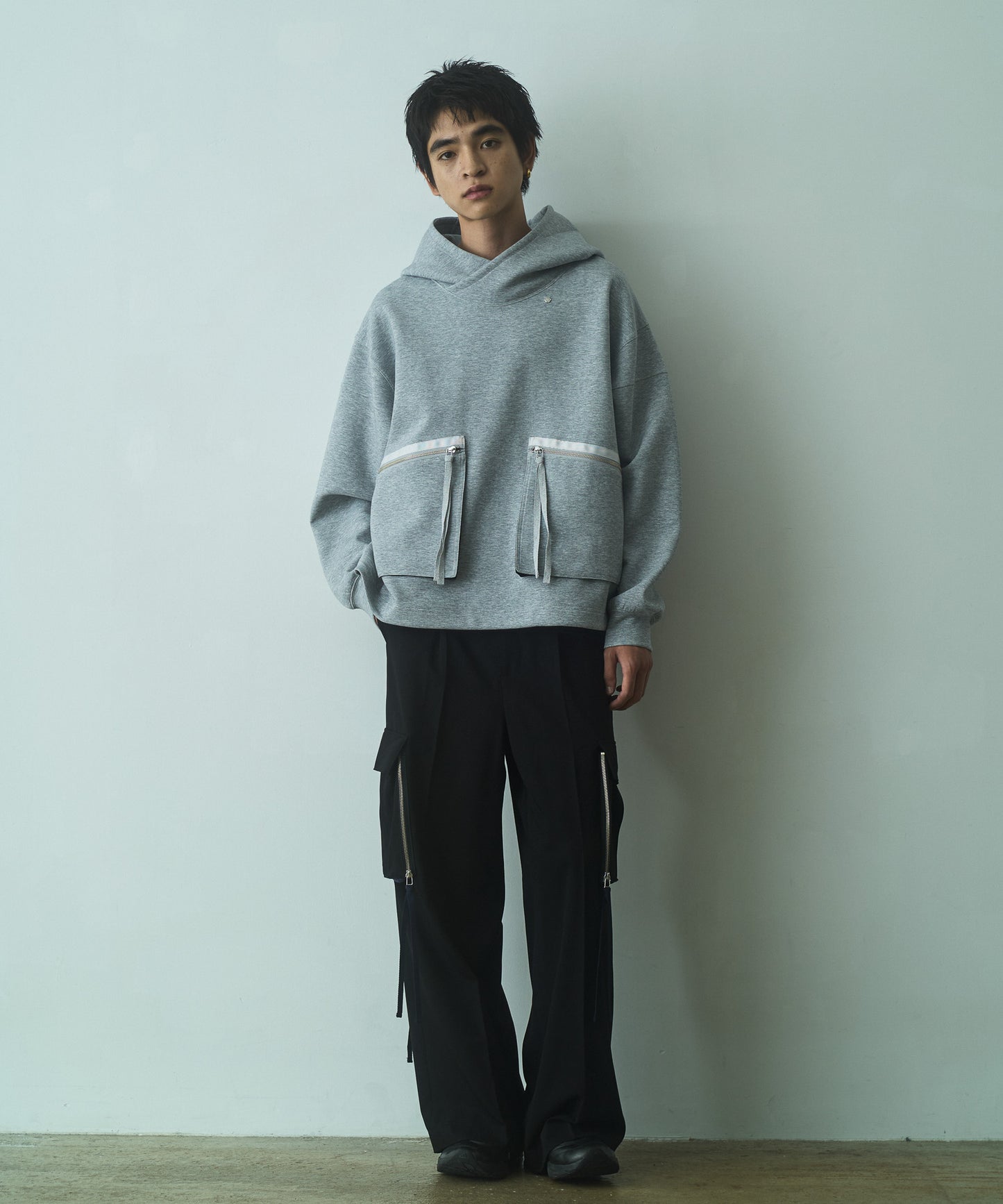 Cross neck cargo parka