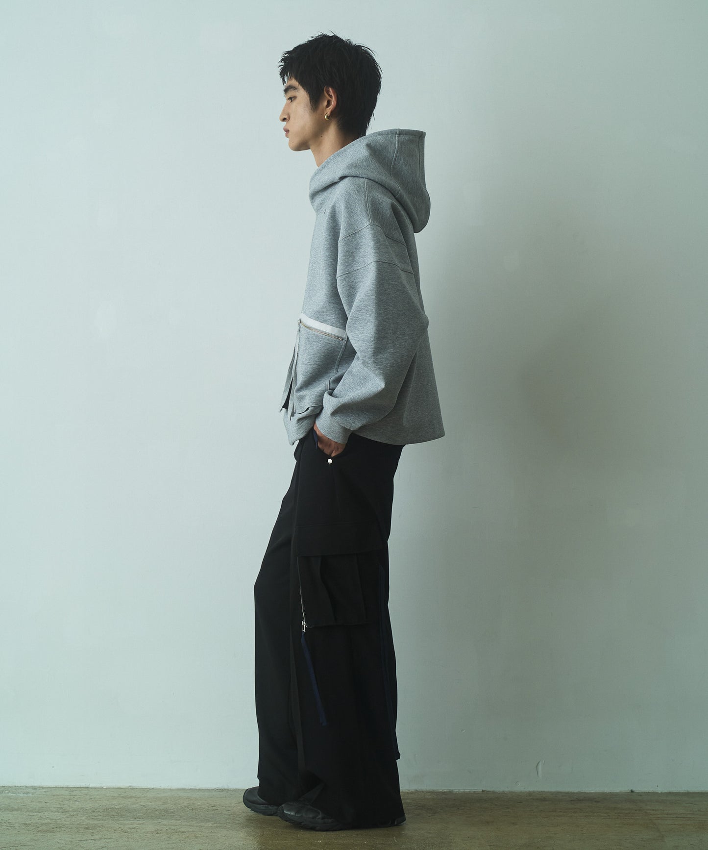 Cross neck cargo parka