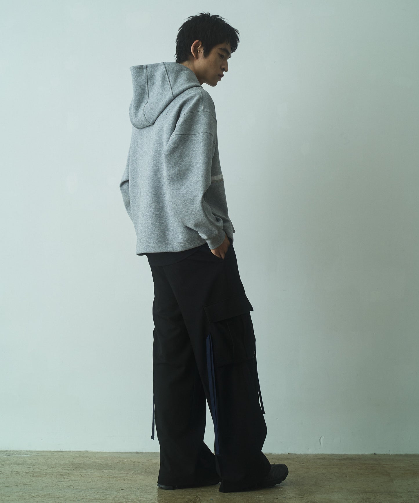 Cross neck cargo parka