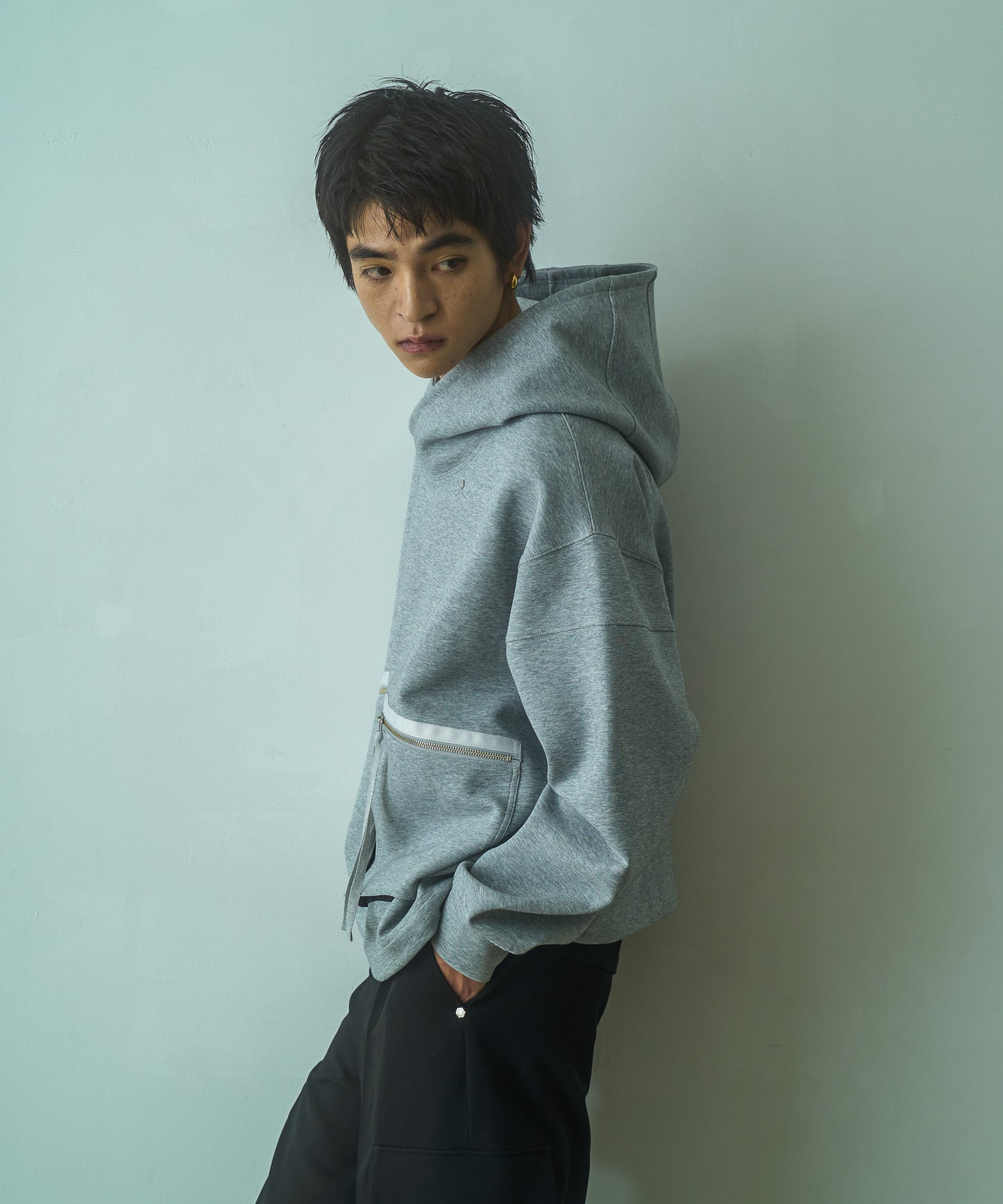 Cross neck cargo parka