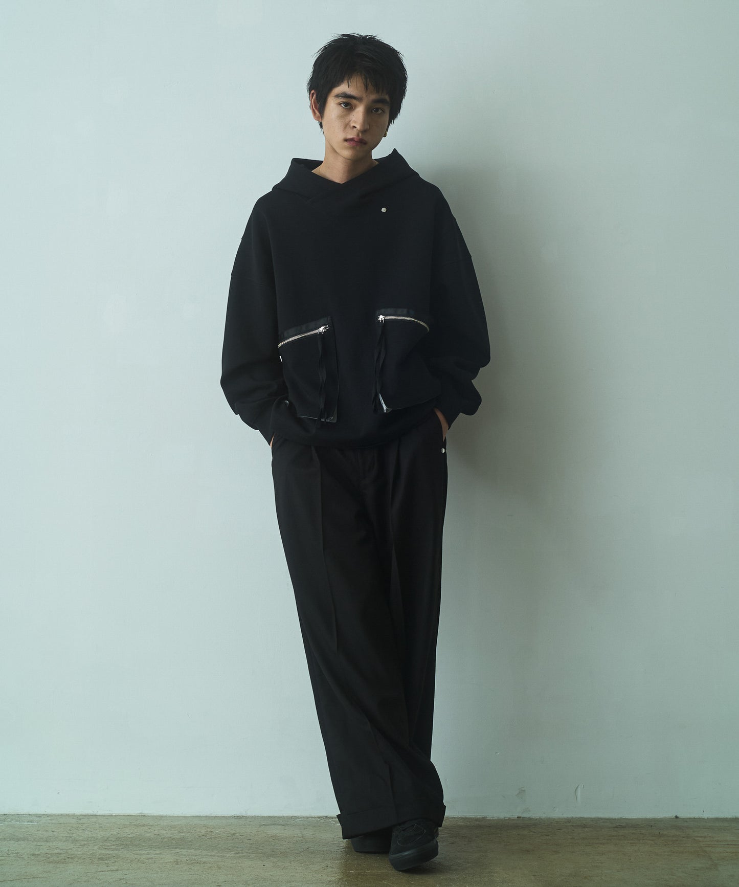 Cross neck cargo parka