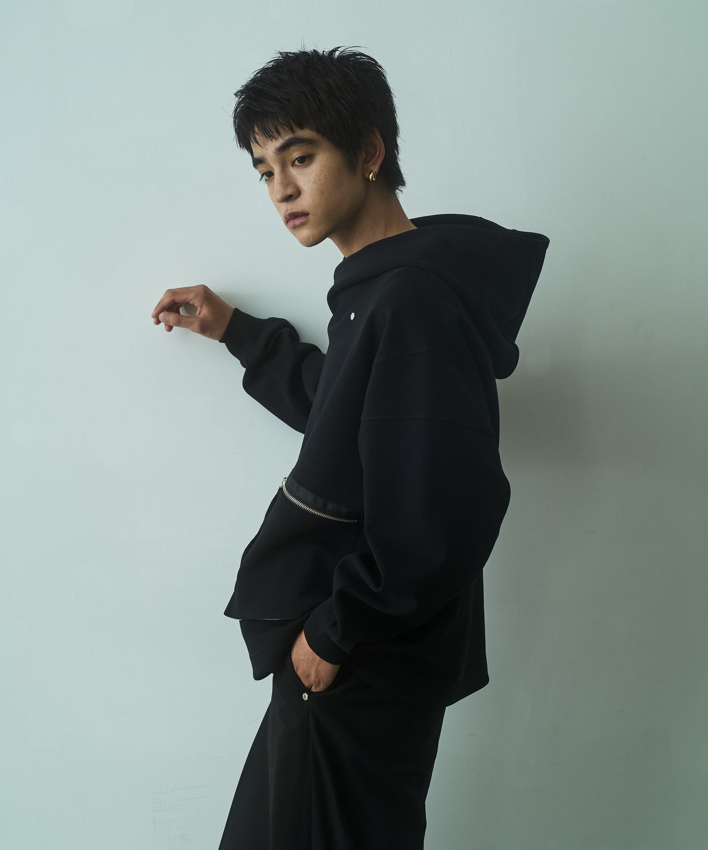 Cross neck cargo parka