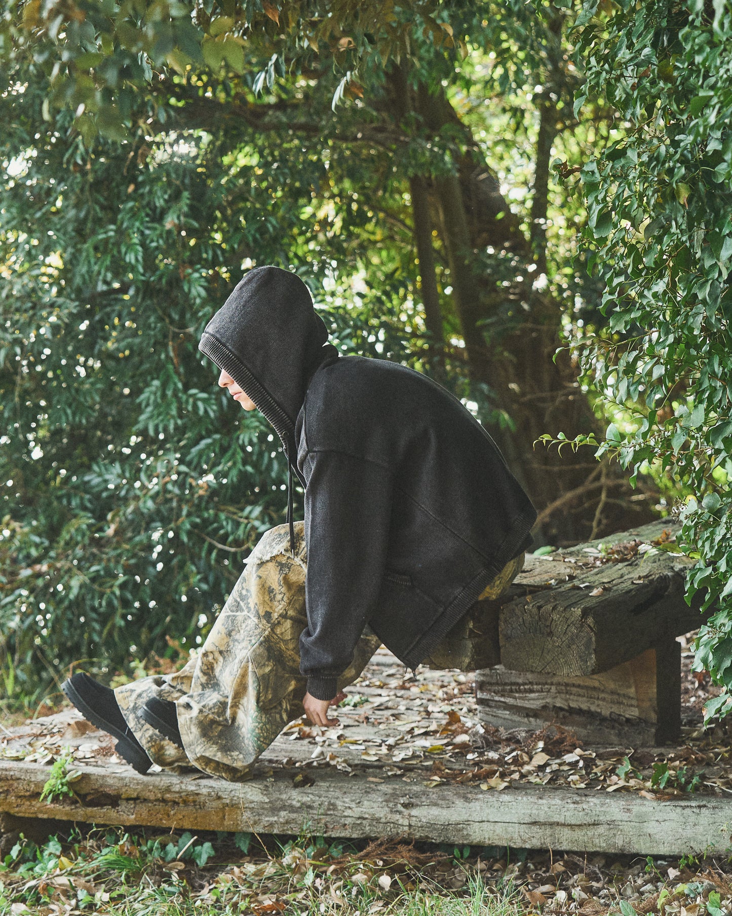 Bio wash knit parka/バイオウォッシュニットパーカー