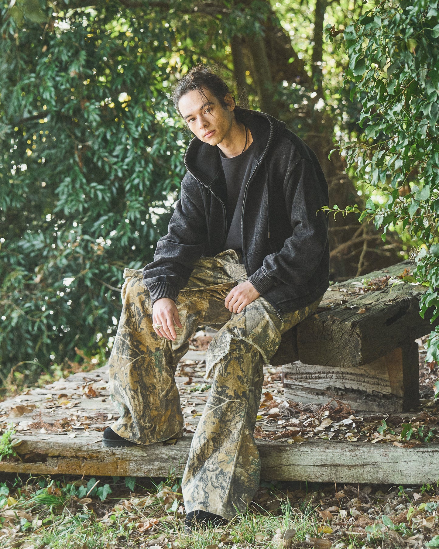 Bio wash knit parka/バイオウォッシュニットパーカー