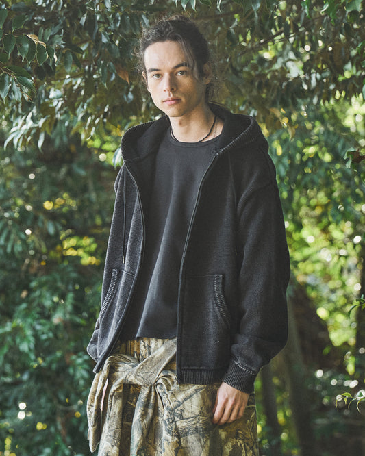 Bio wash knit parka/バイオウォッシュニットパーカー