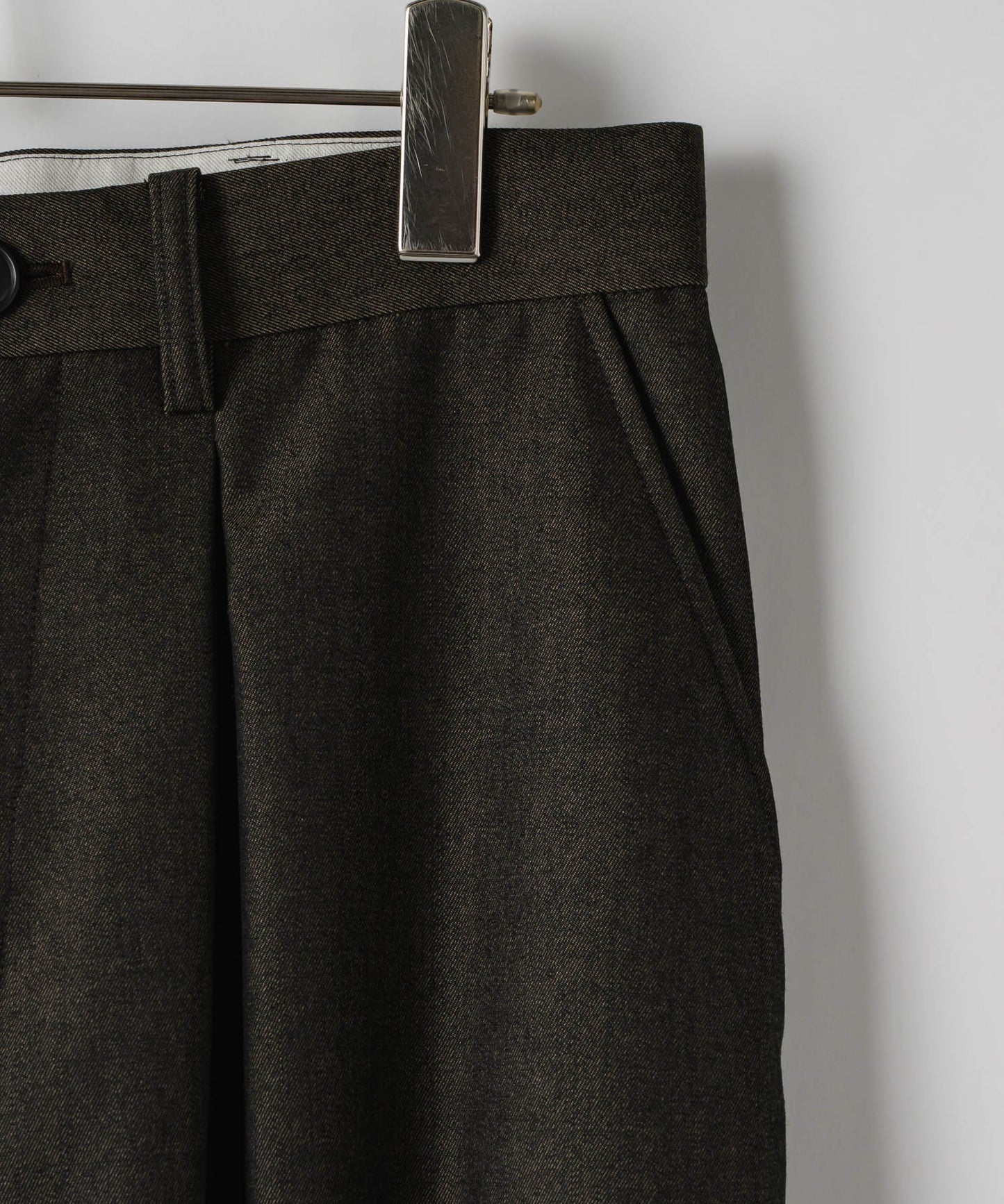 Wool gabardine tapered slacks