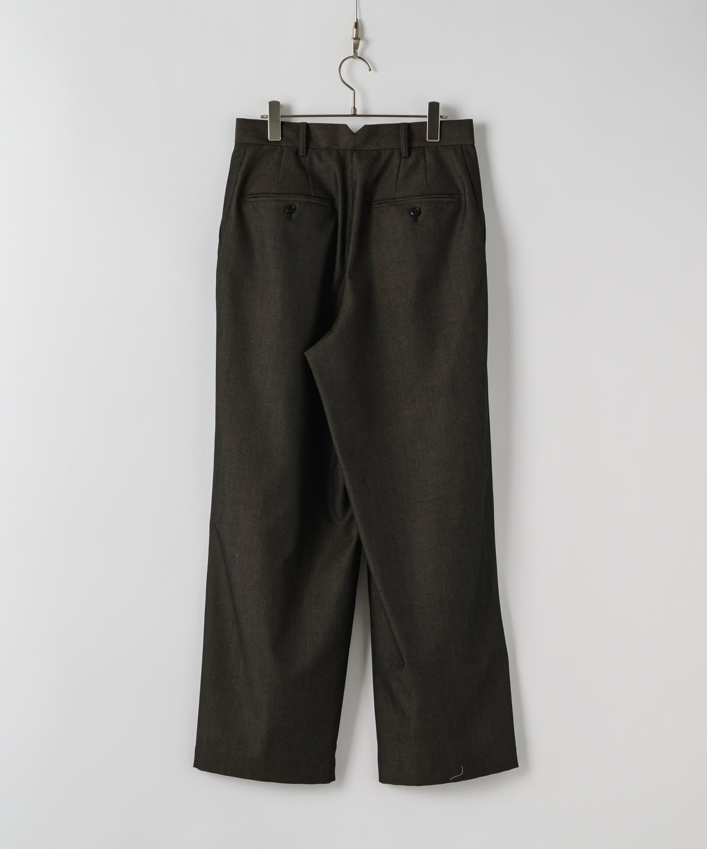 Wool gabardine tapered slacks