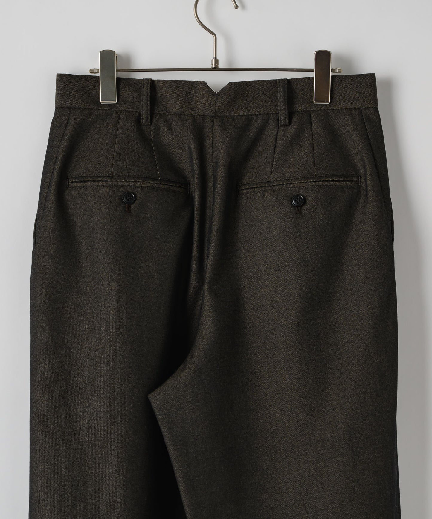 Wool gabardine tapered slacks
