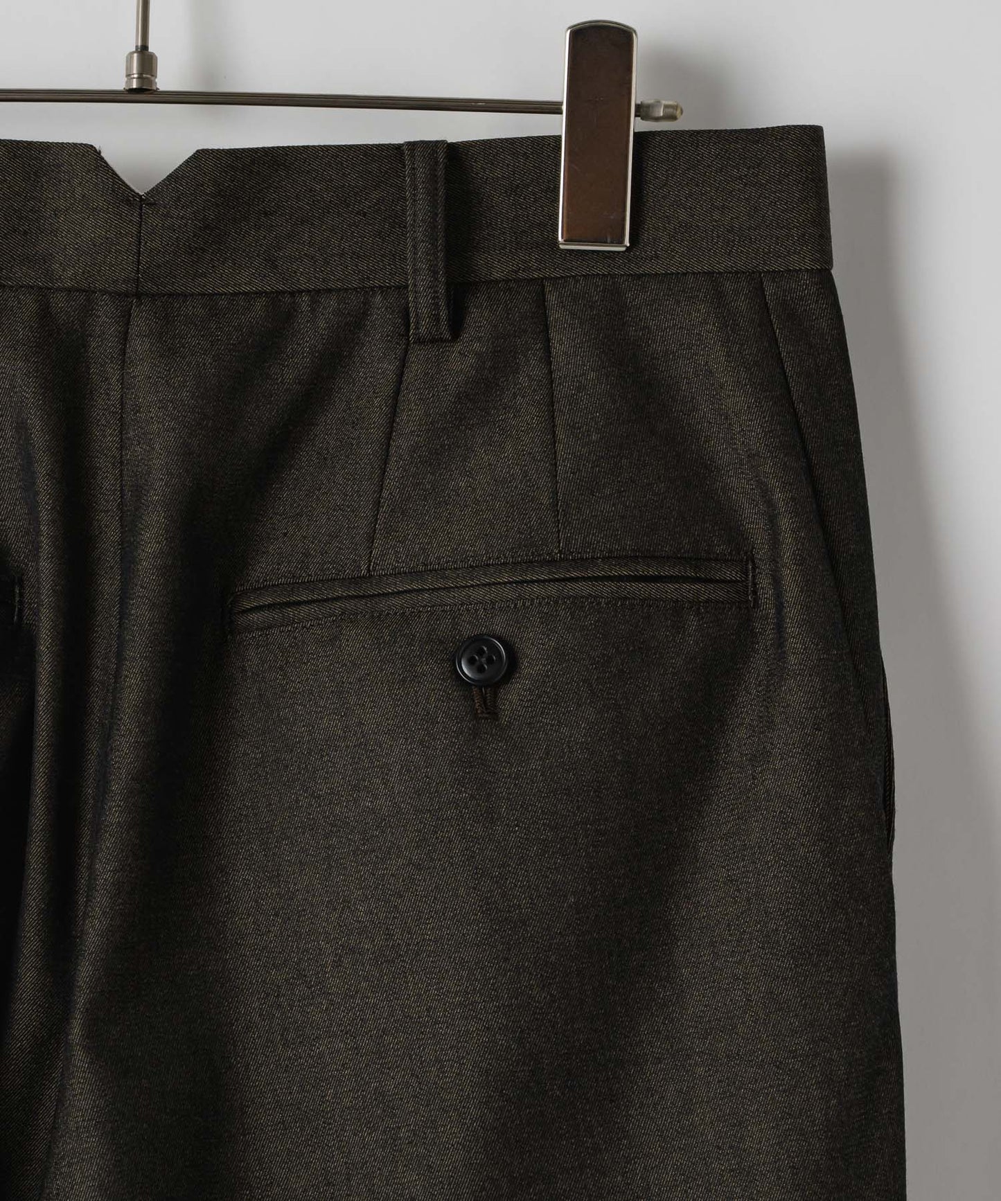 Wool gabardine tapered slacks