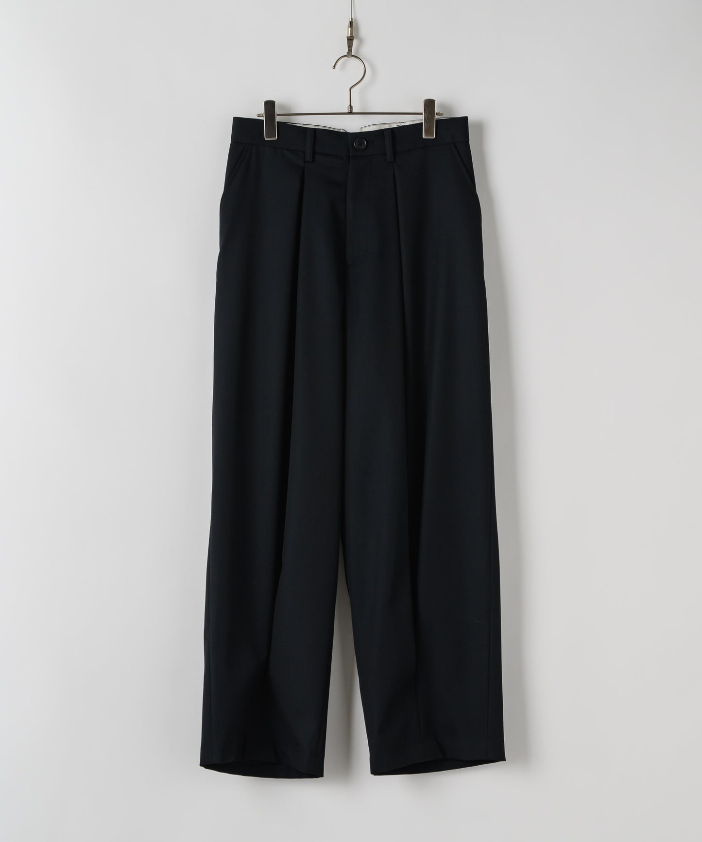 Wool gabardine tapered slacks