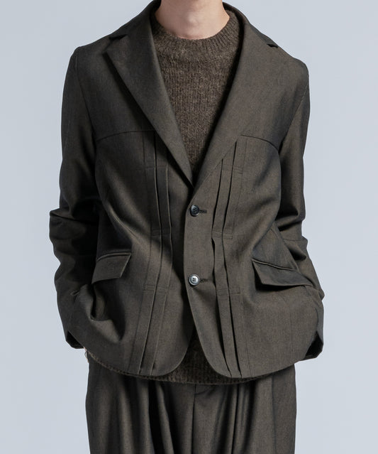 Wool gabardine tailored jacket