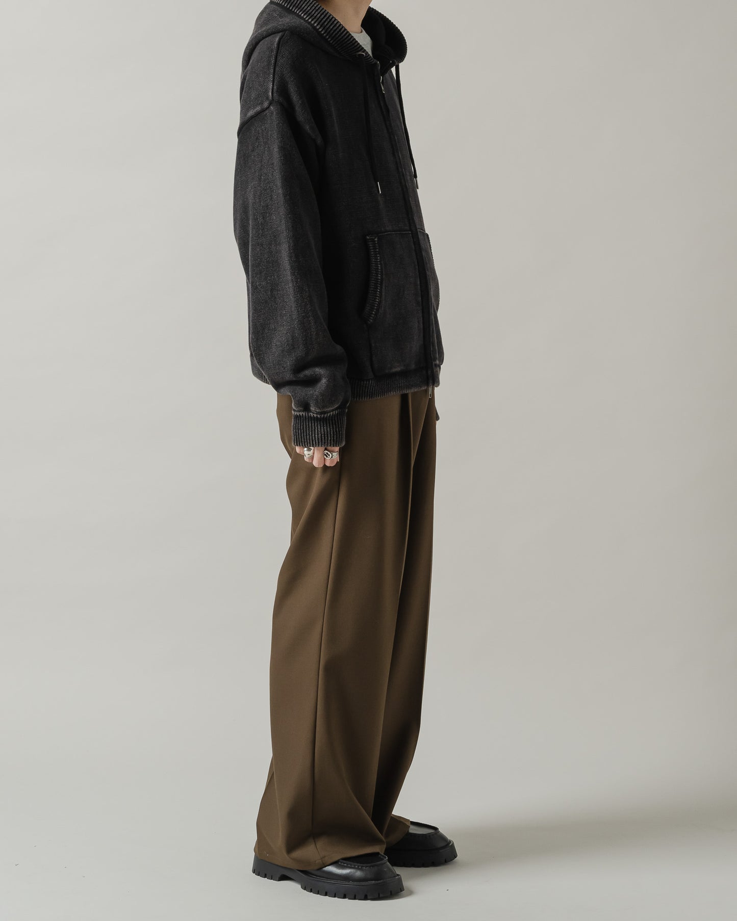 Bio wash knit parka/バイオウォッシュニットパーカー