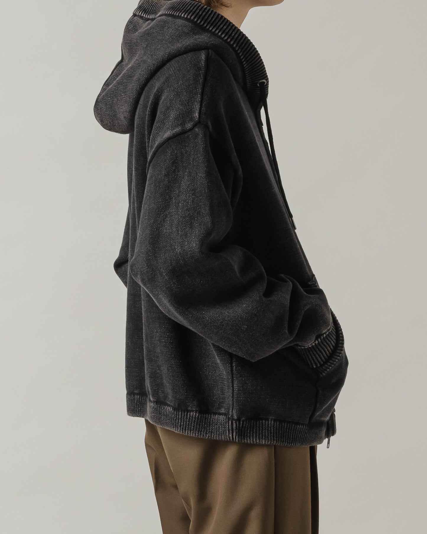 Bio wash knit parka/バイオウォッシュニットパーカー