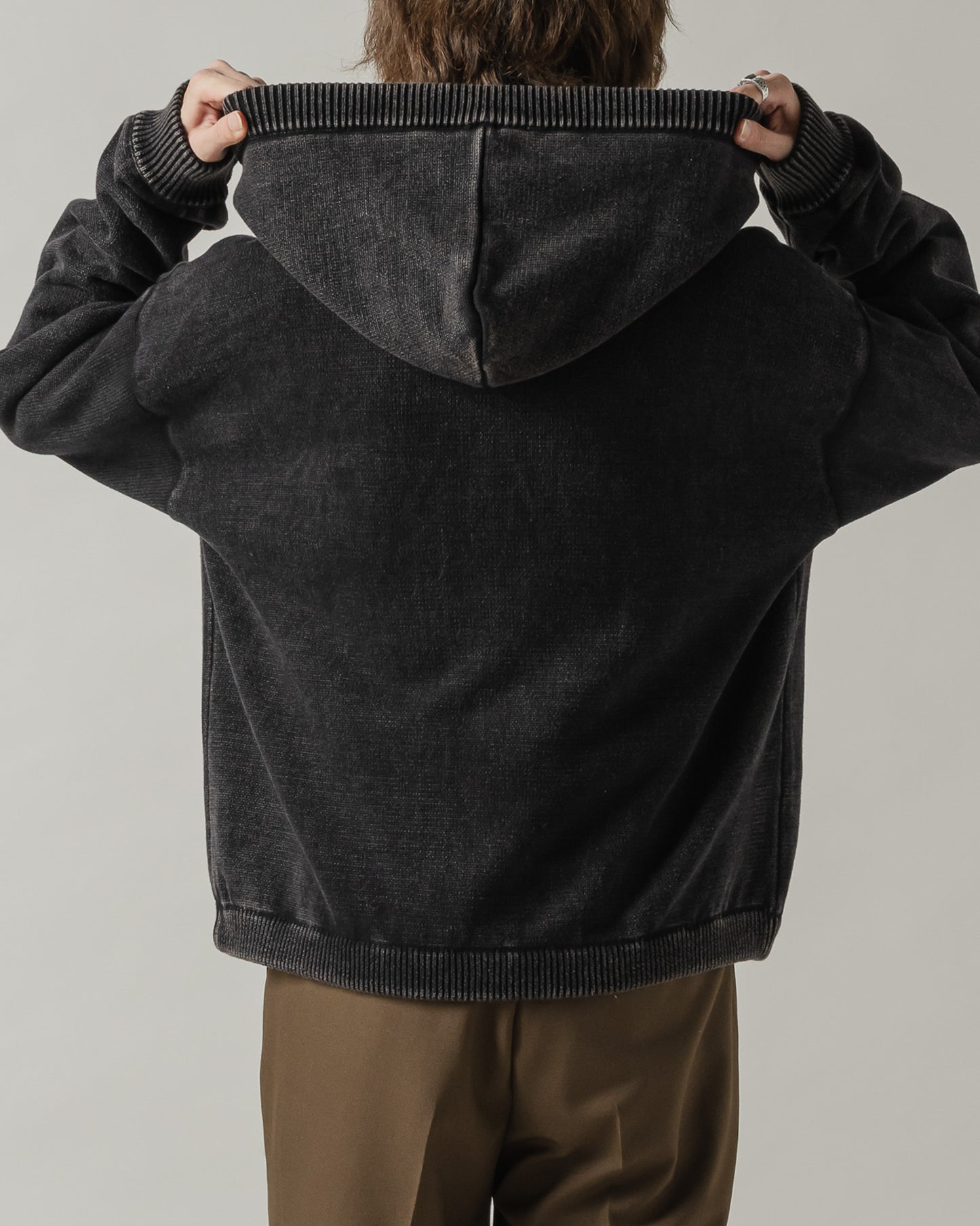 Bio wash knit parka/バイオウォッシュニットパーカー